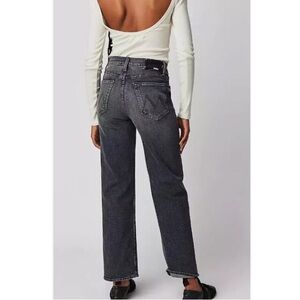 Mother Superior Jeans Size 25 The Rambler Zip Flood Faded Black Gray Denim